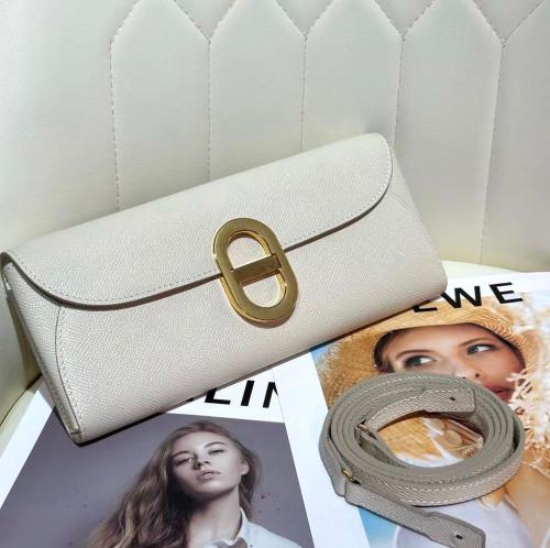 Hermes Women's Long Wallet with Flap, White - E-SEVEN STORE