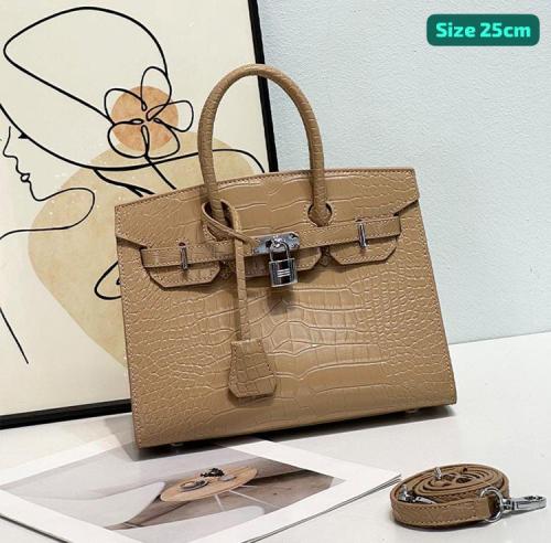 Hermes Birkin medium bag with crocodile print in beige | ESEVEN STORE
