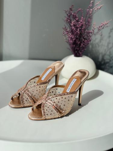 Miu Miu Beige Shiny Slingback Sandal - E-SEVEN STORE