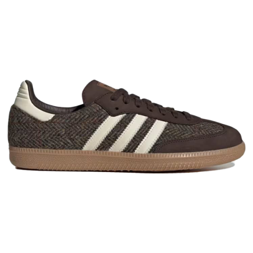 サ Adidas Samba OG Tweed Unisex Shoe in Brown with White