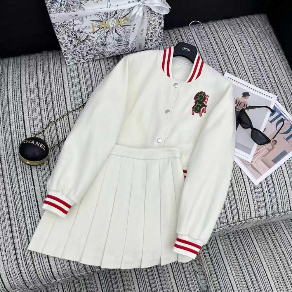 Dior Set Women's Summer Shirt with Skirt, White