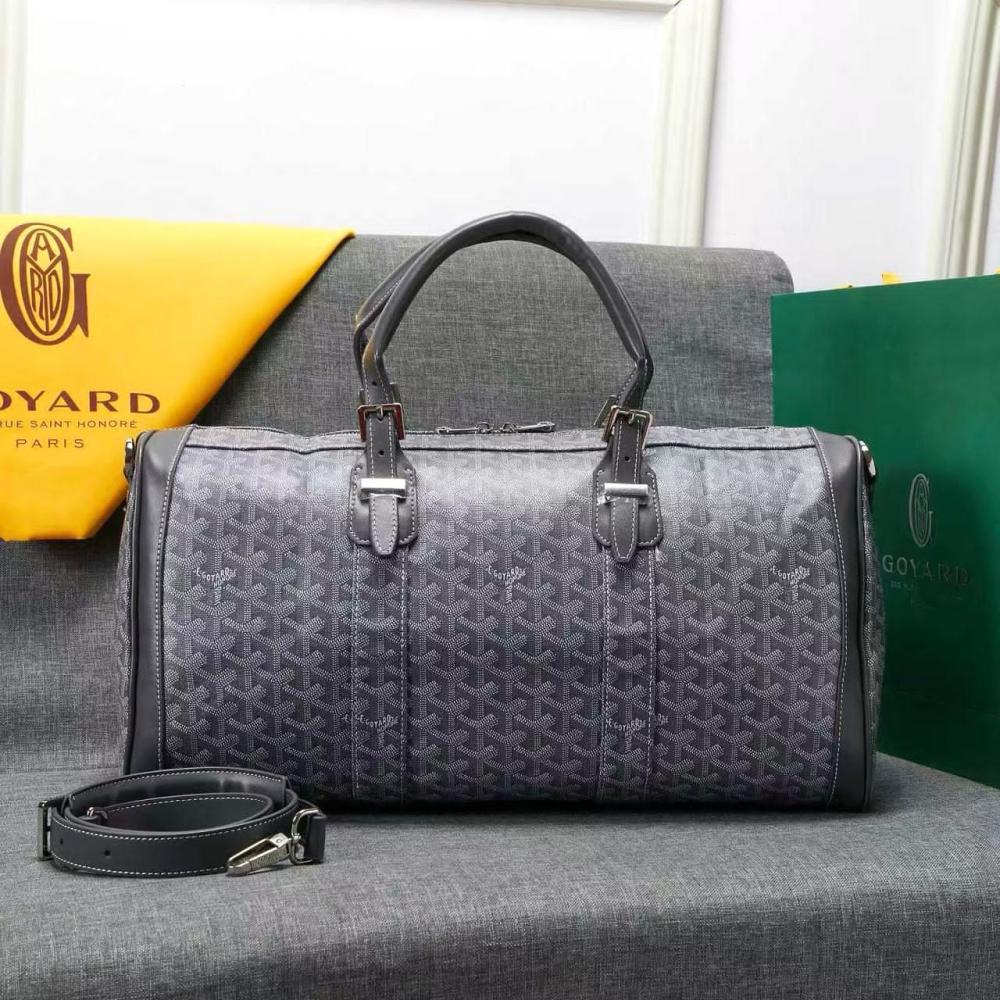 Goyard Personalized Large Travel Bag, Grey