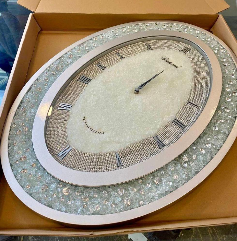 Chopard Home Watch Silver Color Crystal Frame Luxury