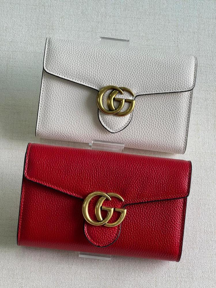 Gucci Marmont small bag with chain, 20 cm, white - E-SEVEN STORE