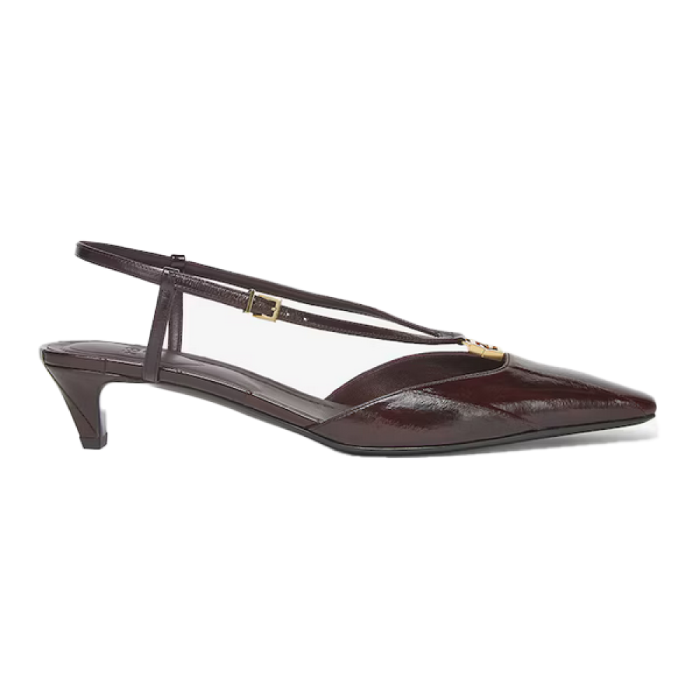 Fendi Low Heel Sandal with Slingback in Black