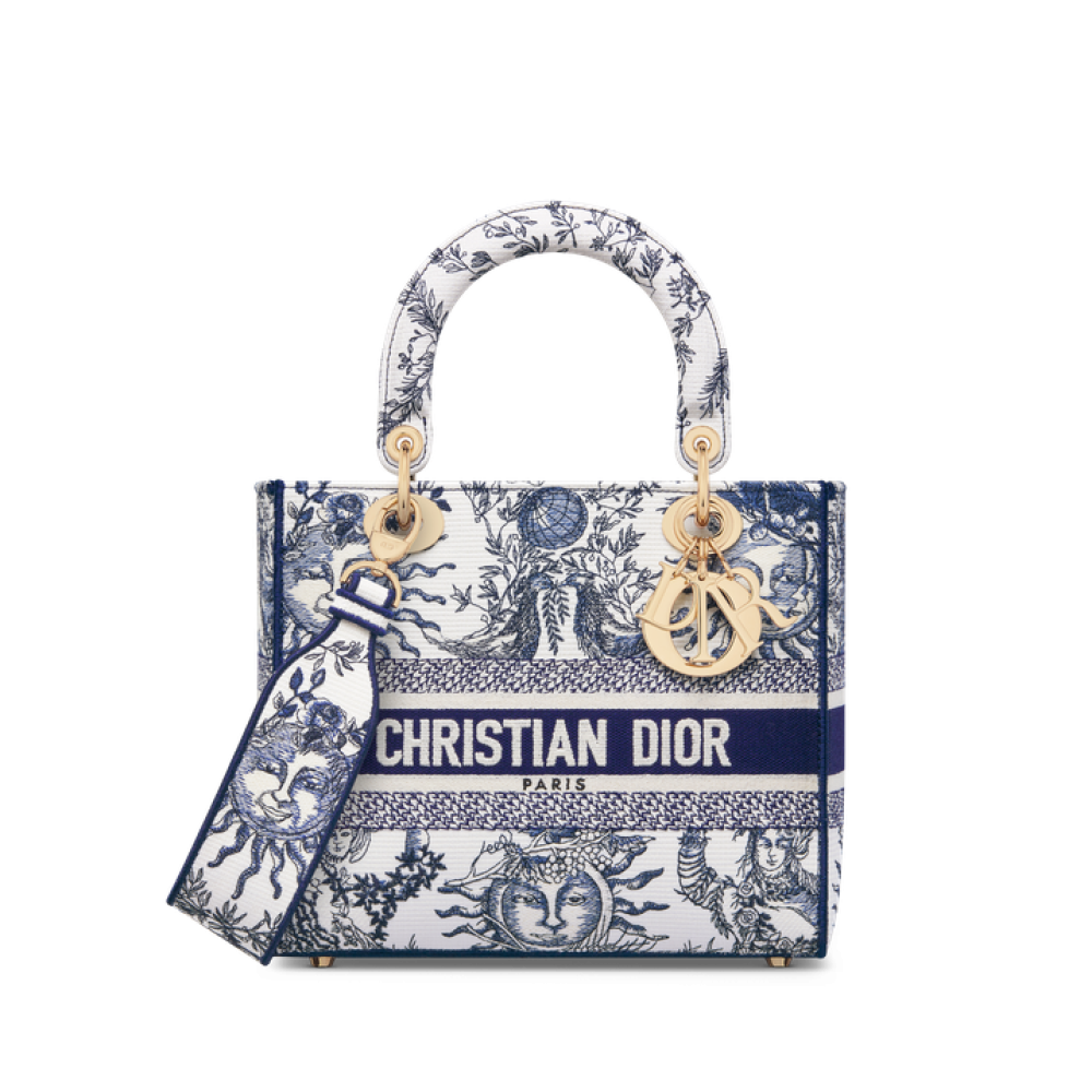 Lady Dior Embroidered Bag for Women in Blue Night E-SEVEN STORE