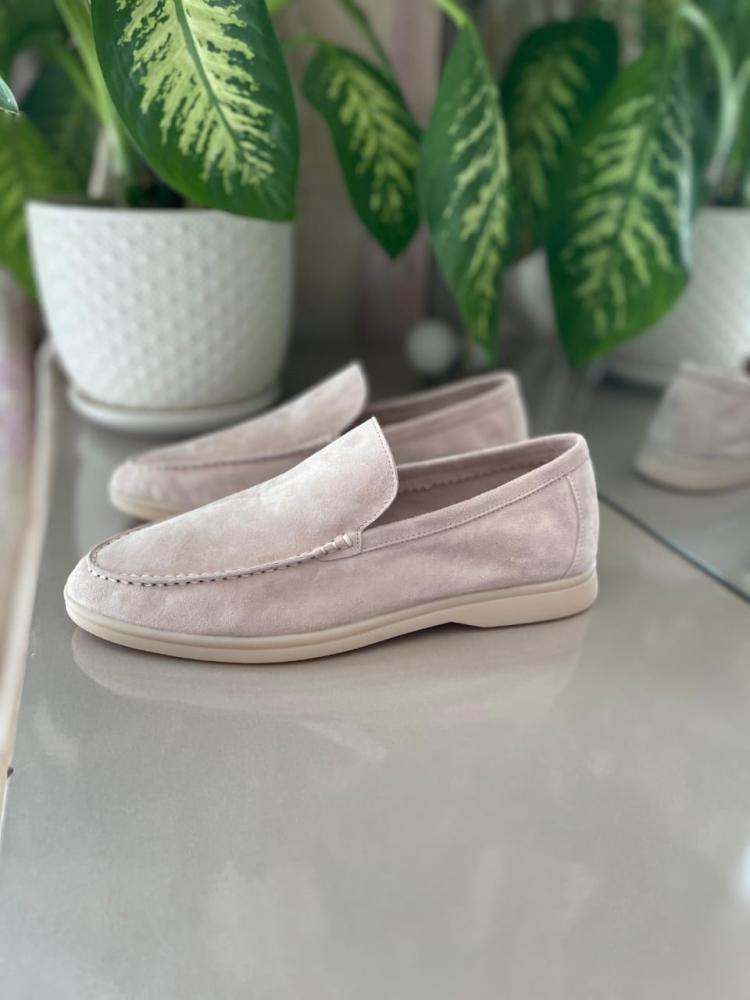 Loro Piana men's flat shoes, soft and comfortable, gray color