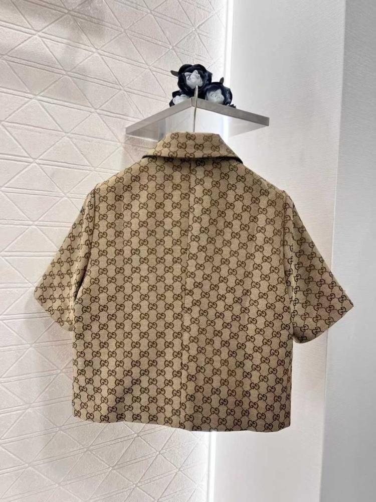 Gucci GG Women's Casual Shorts and Jacket Set in Beige Brown