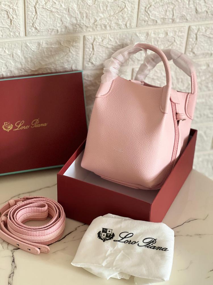 Loro Piana Small 13cm Shoulder Bag in Light Pink - E-SEVEN STORE