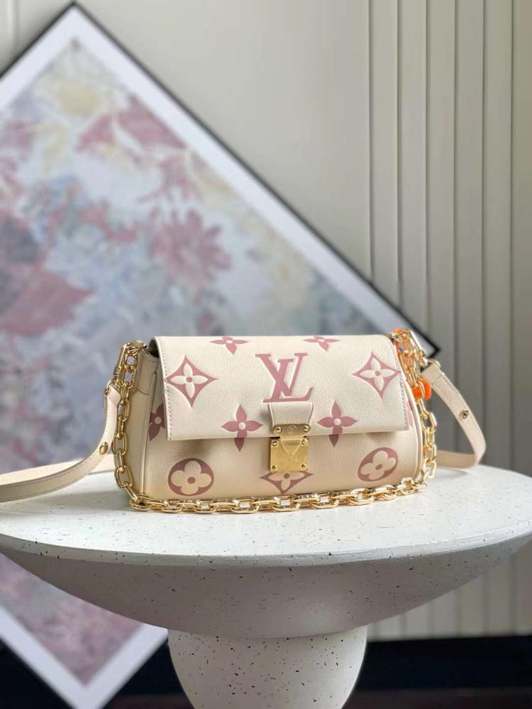 専用3 Louis Vuitton Favorite Monogram Small Shoulder Bag, White and Pink
