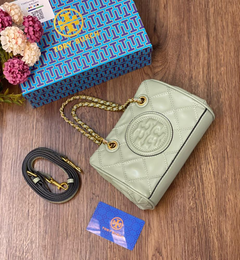 Ｔory Ｂurch バック Troy Brooch Milk Chick Women's Bag with Soft Chain and Strap - E