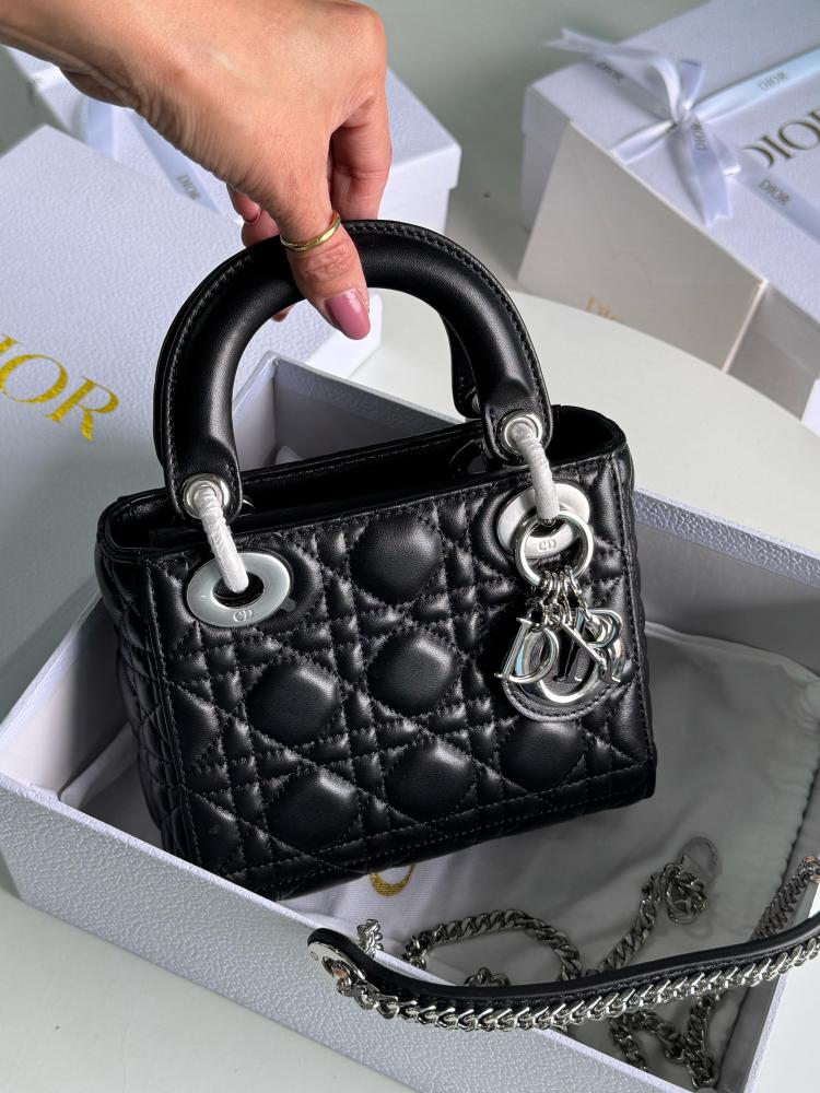 【ヴィンテージ】Rank:S☆Dior Black Lady Mini 17CM バック a4307ea8-49e0-4f4e-8be3-