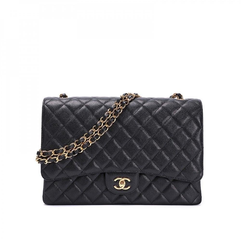 Chanel Classic Caviar Flap Master Bag 33cm Black with Gold E