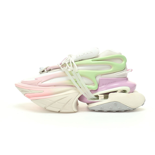 Balmain Unisex Unicorn Sneakers in White Pink Green - E-SEVEN STORE