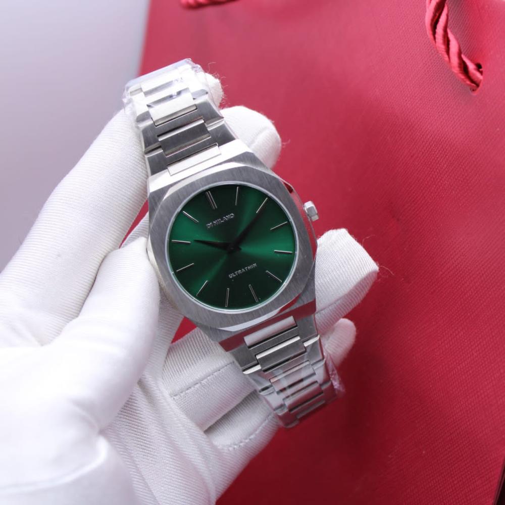 D1 Milano Men's Watch, Silver and Green Metal