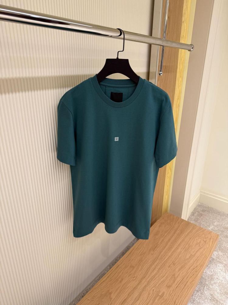 Givenchy Men's Olive Green Crew Neck Cotton T-Shirt
