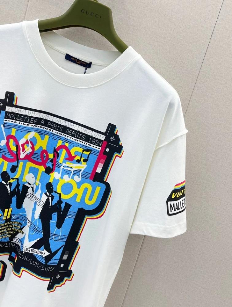 Louis Vuitton Jazz Flyer Youth Daily T-Shirt White Color Print - E