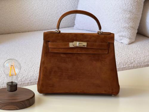 Hermes Birkin 28cm Suede Bag in Stylish Brown | ESEVEN STORE