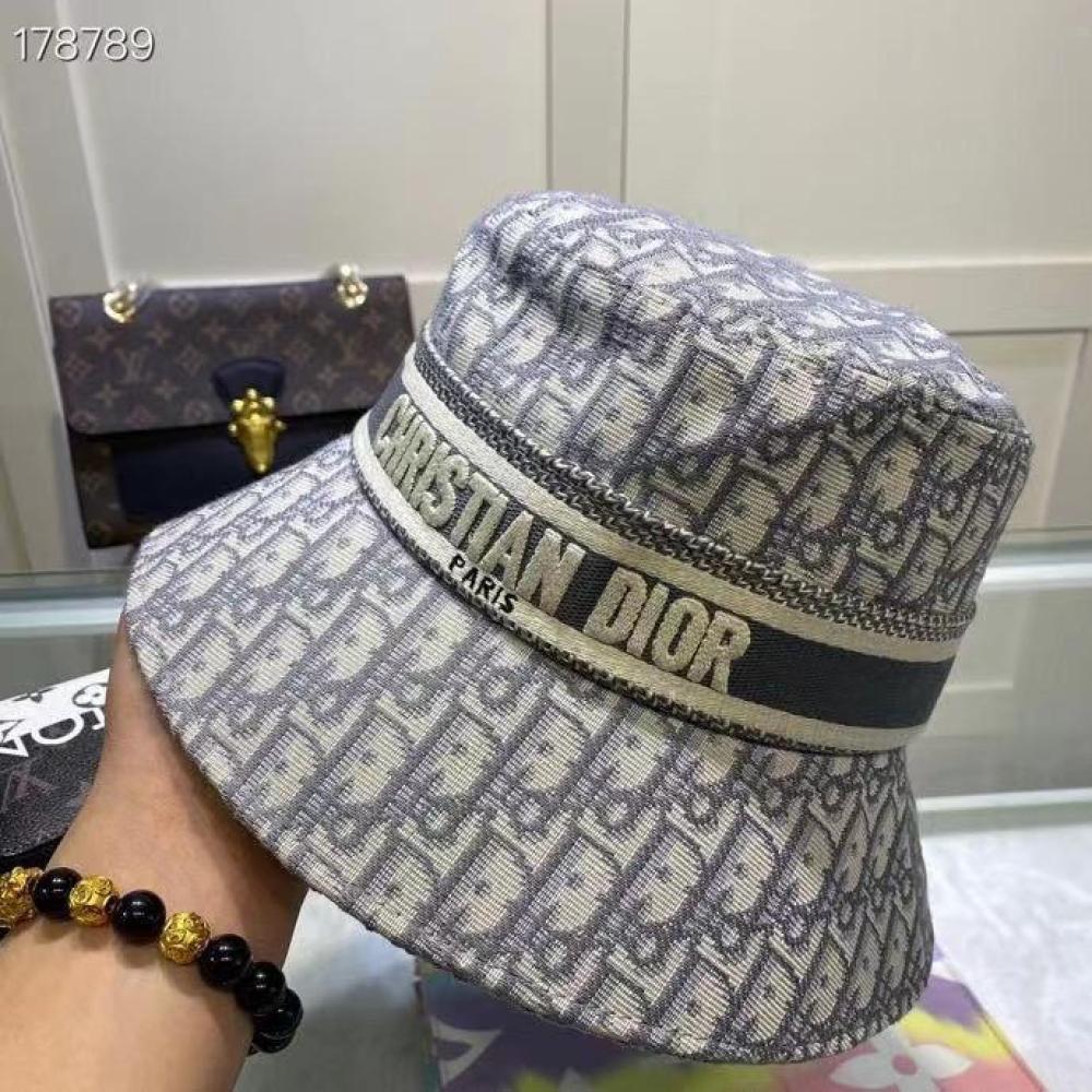 Dior Oblique Women's Cap, Grey and White