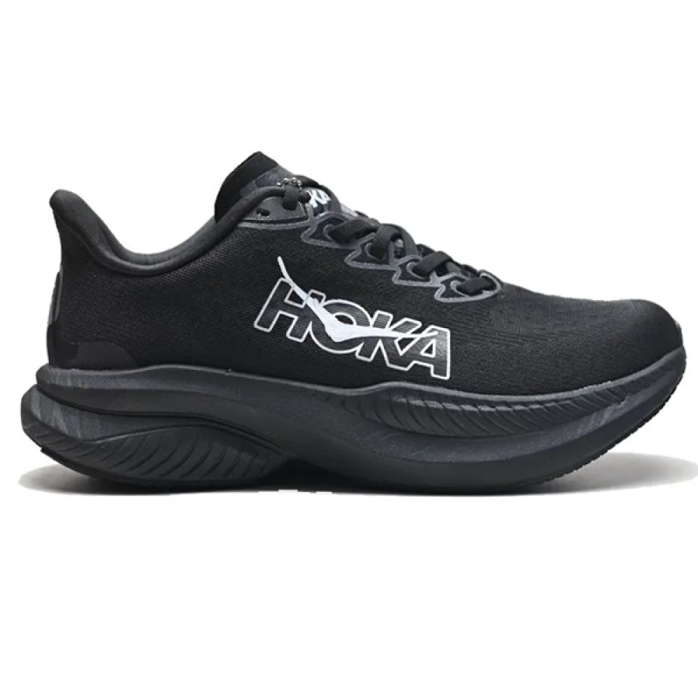 Hoka Mach Running Shoe Dark Black Logo White Unisex E-SEVEN STORE