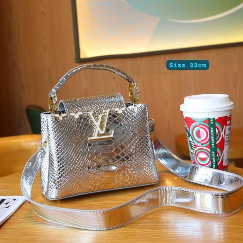 Louis Vuitton Capucine Mini Bag, Crocodile Metallic Silver - E
