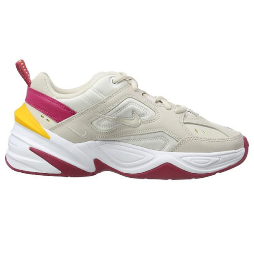 Nike Unisex Air Monarch Fashion Sneakers in Beige and Fuchsia