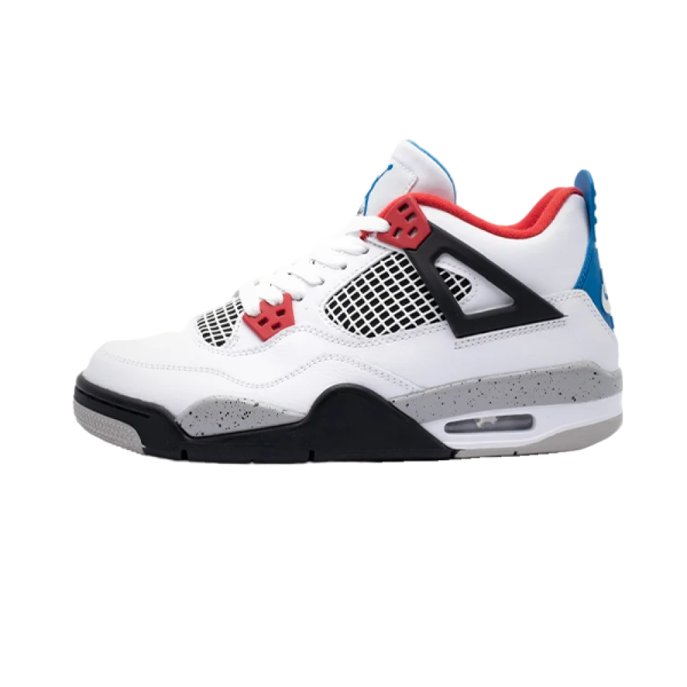Boys' Air Jordan 4 Retro White Red Black Blue Sneakers - E-SEVEN STORE