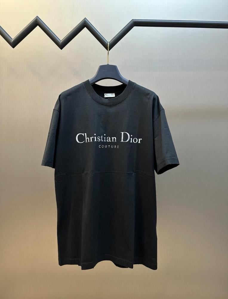 Dior Couture Relaxed Fit Black Logo T-Shirt - E-SEVEN STORE