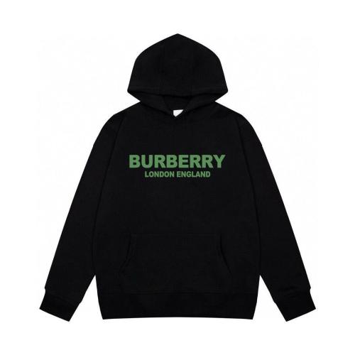 英語 Burberry winter hoodie for men and women, stylish black color with