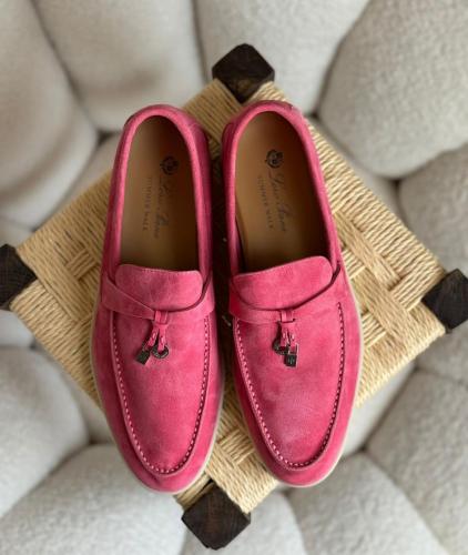 Loro Piana Women's Suede Pink Shoes - E-SEVEN STORE