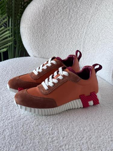Hermes Men's Bouncing Sneakers in Brick Red Logo - E-SEVEN STORE