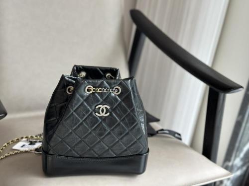 Chanel Women's Backpack in Black Luxury Leather E-SEVEN STORE