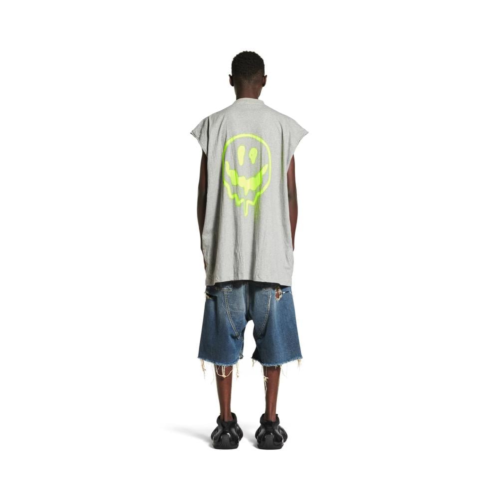 送料込+BALENCIAGA+Hi There + Dripley ノースリーブ Tシャツ Hi There + Dripley Sleeveless T-shirt in Heather Grey