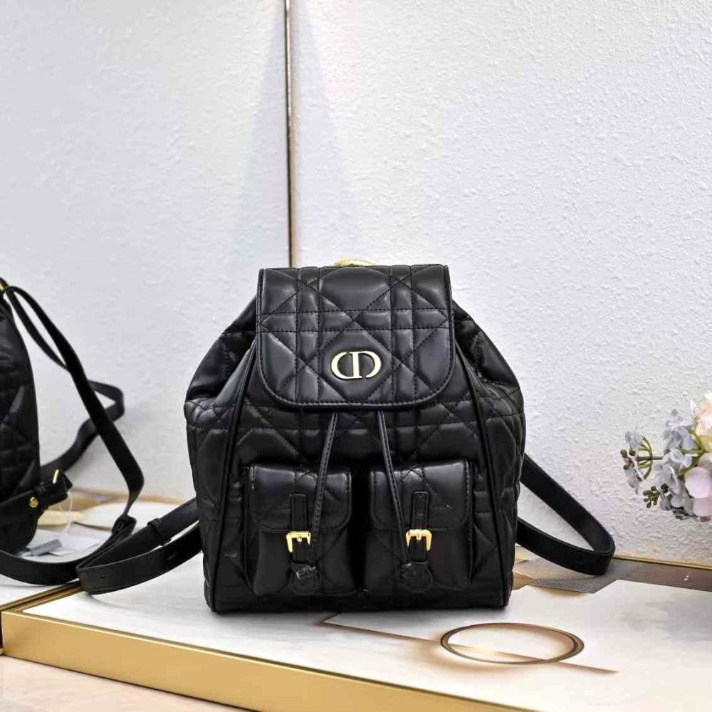 Dior Caro Medium Women's Backpack in Black E-SEVEN STORE