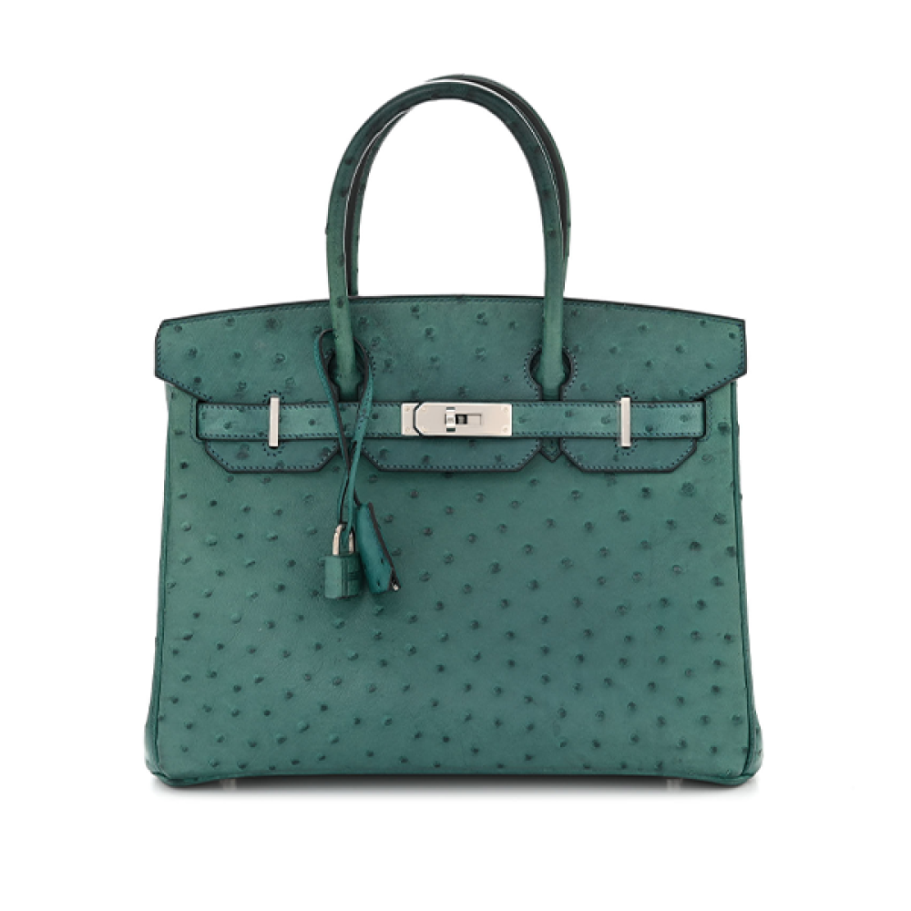 Hermes Birkin 25cm bag in royal green with top handles - E