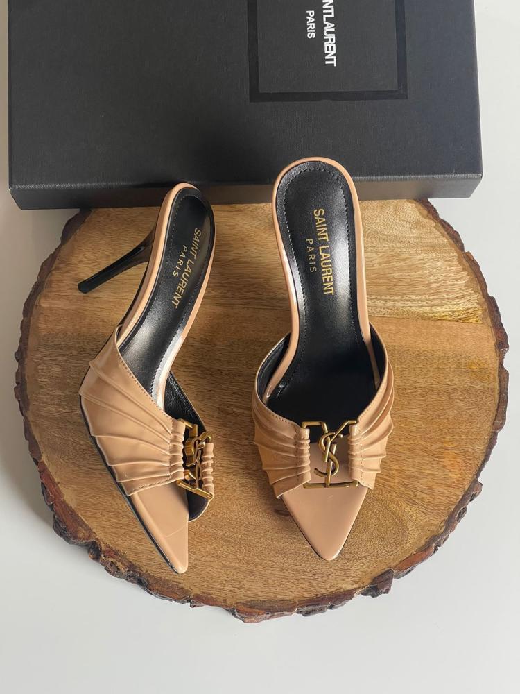VIP【送料関税込】Saint Laurent BABYLONE LEATHER SANDALS Babylone 90 leather sandals in black - Saint Laurent | Mytheresa