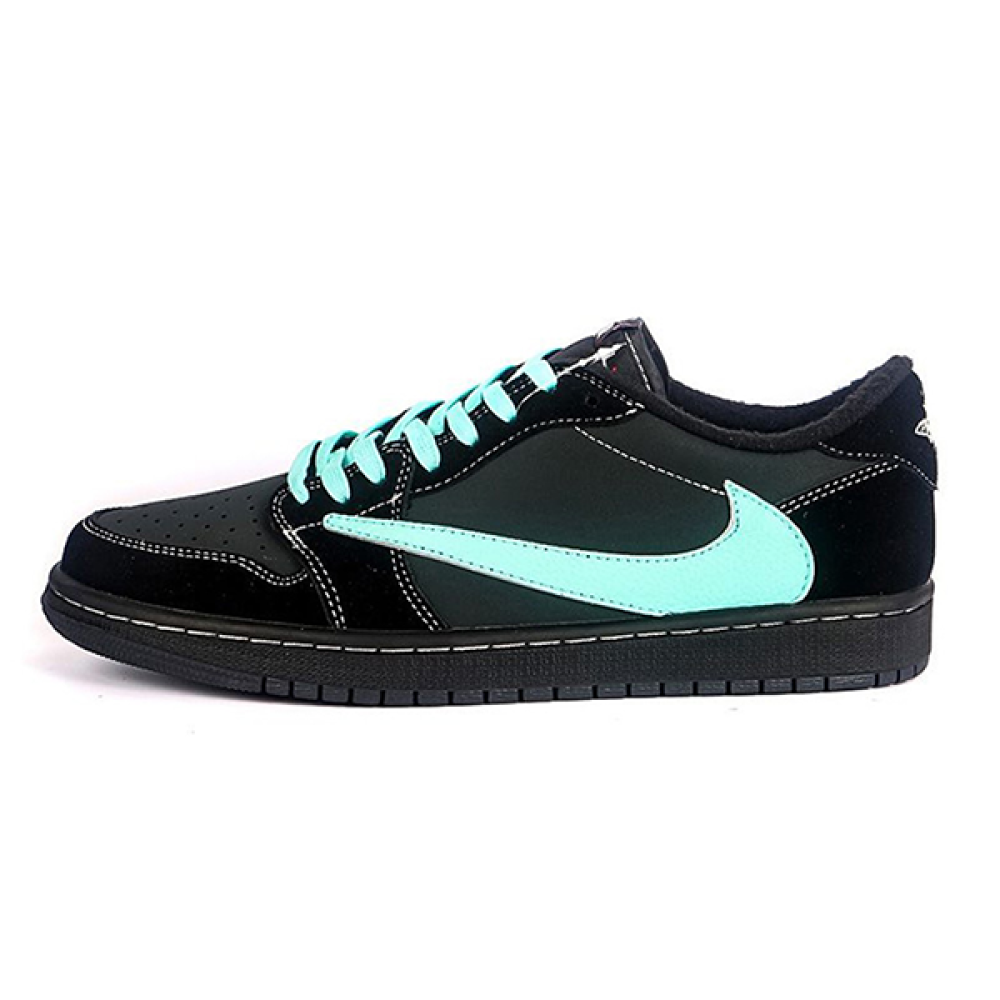 شوز نايكي ترافيس سكوت x اير جوردان 1لو لون اسود اكوا