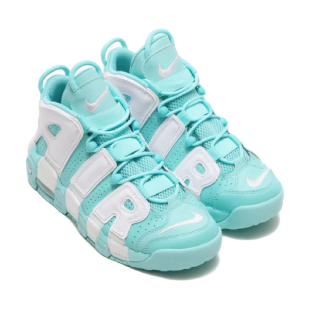 Nike Air More Uptempo Aqua and White Unisex Sports Shoes - E-SEVEN