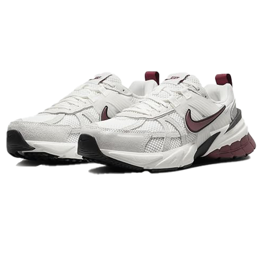Nike V2K Run Unisex Mesh Sneakers - White Burgundy - E-SEVEN