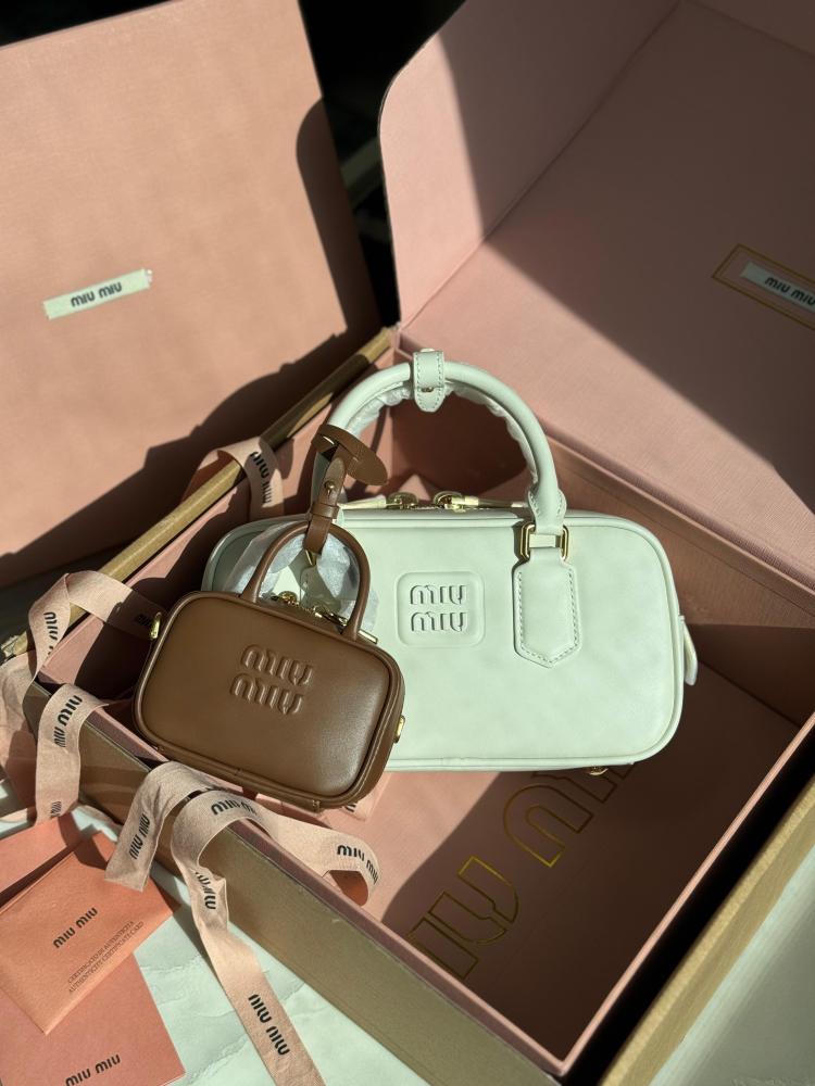 Miu Miu Arcadie Bag Green Miu Miu Arcadie White Leather Top