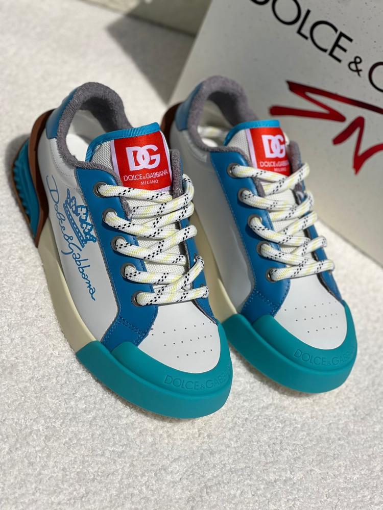 Dolce & Gabbana men's sports sneakers, blue and white