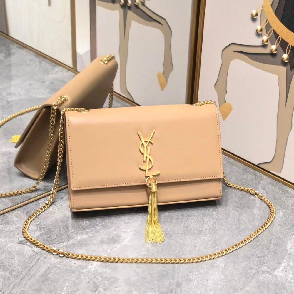 Yves Saint Laurent Kate bag in soft leather, beige, with