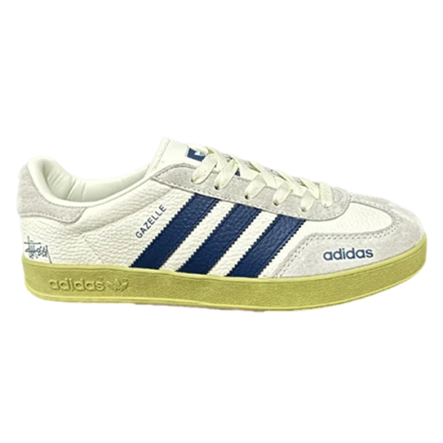 Adidas Gazelle sneakers, white and navy, green sole - E-SEVEN STORE