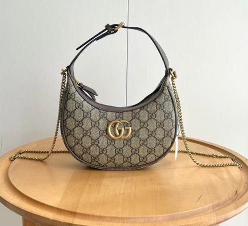 Gucci GG Marmont canvas and leather shoulder bag with gold chain