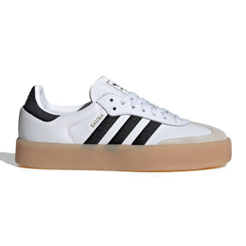 Adidas Samba shoes, white and black, thick sole - E-SEVEN STORE
