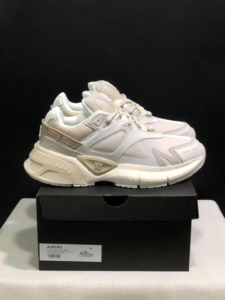【送料&関税込】Amiri Sneakers Beige Amiri Runner Men's Sneaker, Light Beige - E-SEVEN STORE