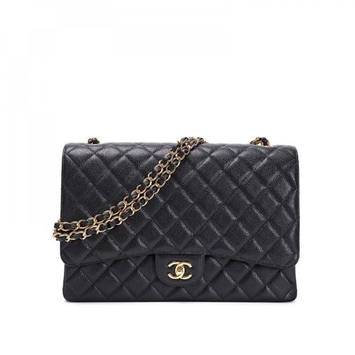 HERMES CHANEL　2点セット Chanel Classic Caviar Flap Master Bag 33cm Black with Gold - E