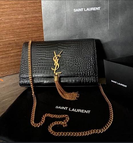 ★Saint Laurent★ Signature Logo Open Card Holder Black 7528 Black Card holder with logo Saint Laurent - Vitkac Canada