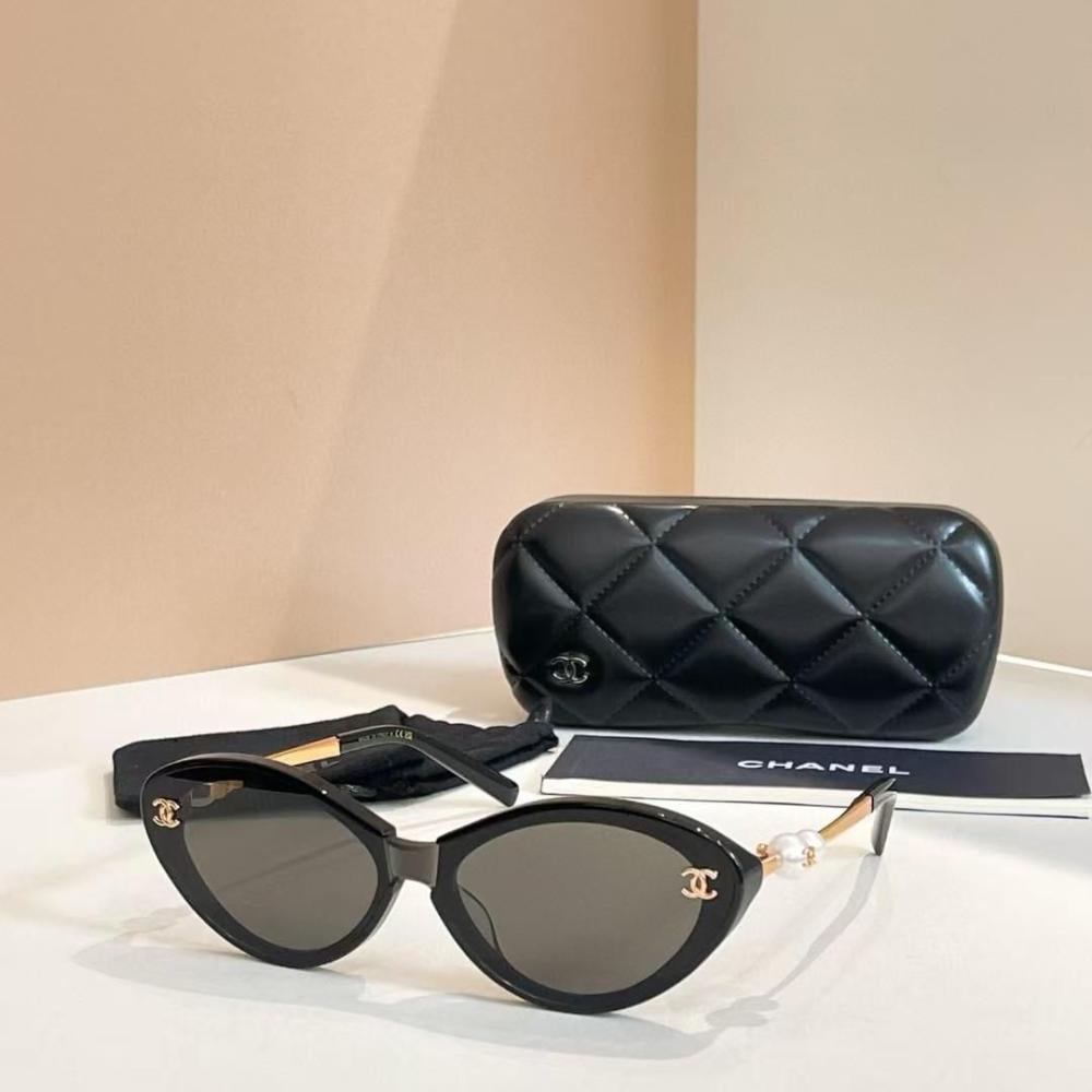 Chanel Cat Eye Women's Sunglasses, Black - E-SEVEN STORE