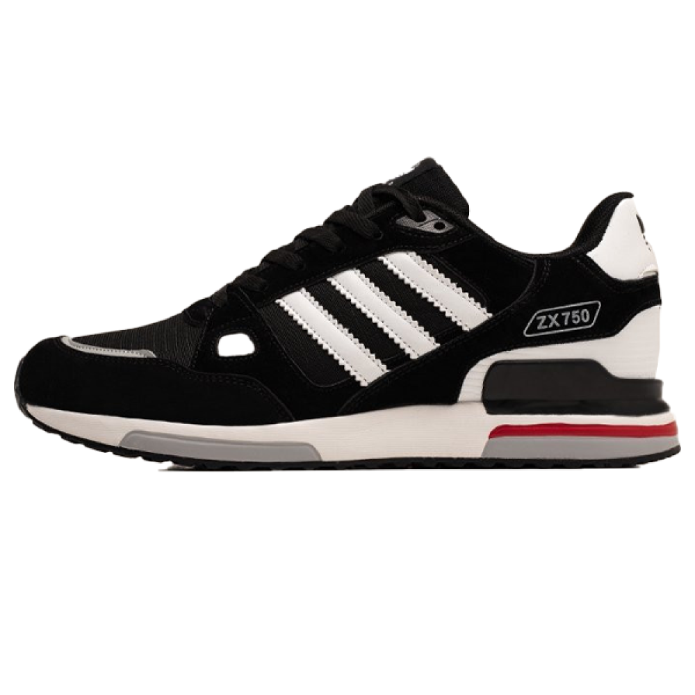 Adidas ZX 750 Flat Shoes in Black and White - E-SEVEN STORE